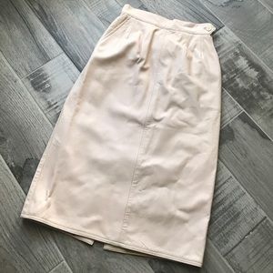 Soft pink leather skirt